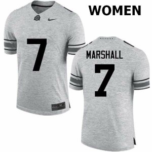 Women's Ohio State Buckeyes #7 Jalin Marshall Gray Nike NCAA College Football Jersey Check Out VID0344TE